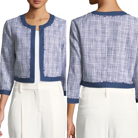 Karl Lagerfeld Paris Boucle Topper Jacket - Picture 2 of 6